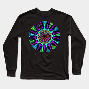 Psychedelic Abstract Colourful 104 Crest Long Sleeve T-Shirt